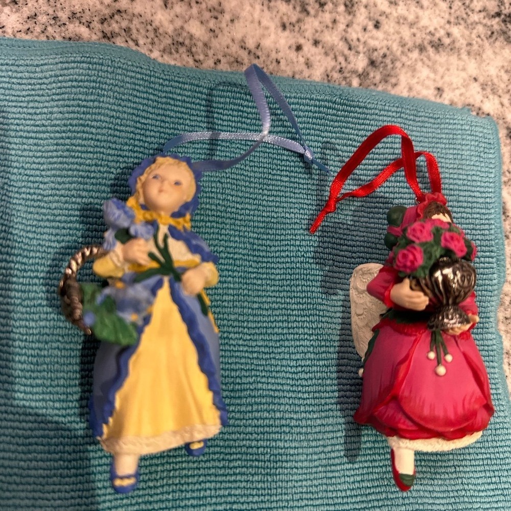 Hallmark Language of Flowers Angel Ornaments Multicolor Floral Set of 4 - Picture 7 of 10